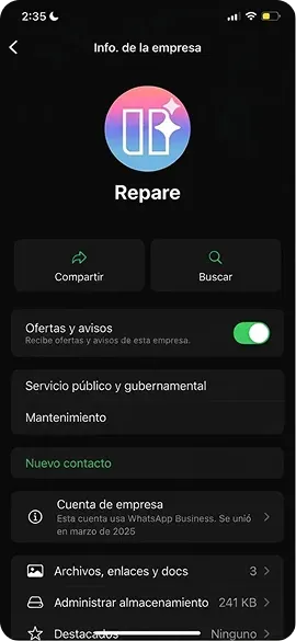 Solkos app screen with the details of a refrigerator.