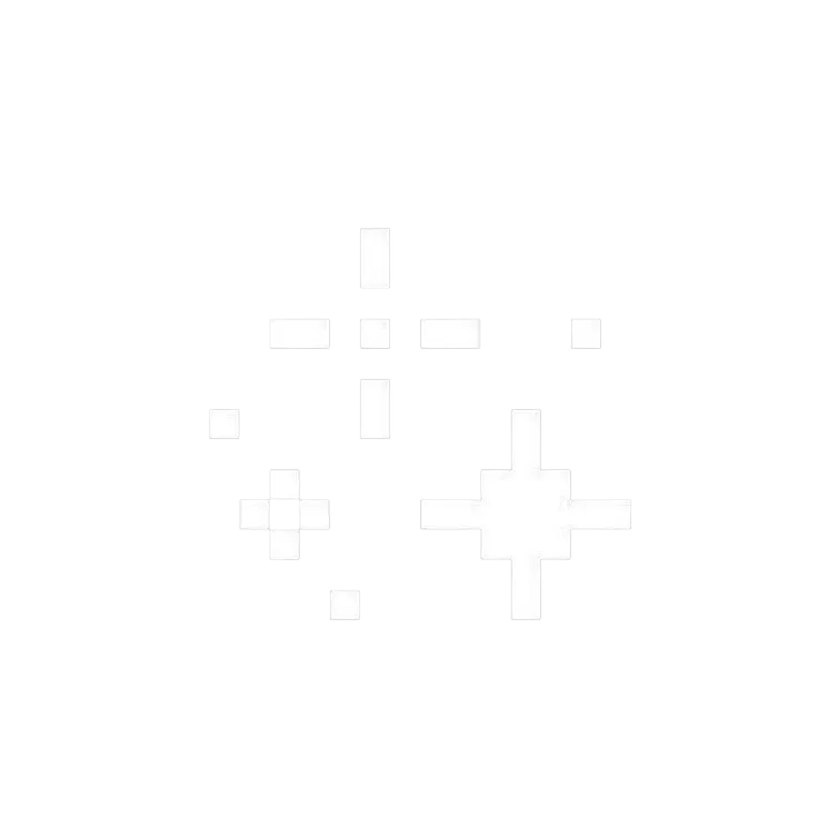 White pixel sparkles.
